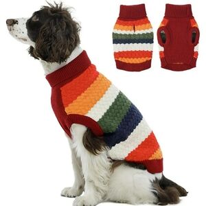 Kuoser BNWT  Dog Sweater, Thermal Knitted Winter - MULTI XXL